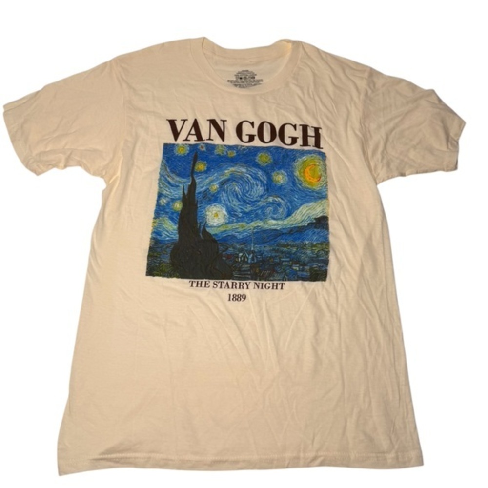 Van Gogh Starry Night Cream Graphic T-Shirt, NWOT